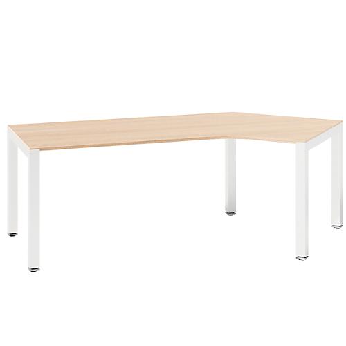 Konferenztisch SOLUS PLAY, bis 8 Personen, Rechteck, Vierkantrohr, B 2400 x T 1000 x H 720-820 mm, Kirsche Romana/alusilber