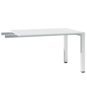 Konferenztisch SOLUS PLAY, bis 8 Personen, Rechteck, Vierkantrohr, B 2400 x T 1000 x H 720-820 mm, weiß/alusilber Konferenztisch SOLUS PLAY, bis 8 Personen, Rechteck, Vierkantrohr, B 2400 x T 1000 x H 720-820 mm, weiß/alusilber