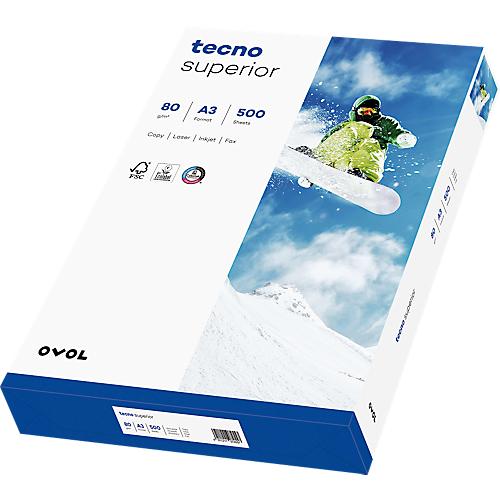 Kopierpapier tecno superior, DIN A3, 80 g/m², hochweiß, 1 Karton = 5 x 500 Blatt