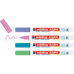 Kreidemarker Edding 4085, für glatte Oberflächen, Strichbreite 1-2 mm, Rundspitze, 4er Set, metallic Kreidemarker Edding 4085, für glatte Oberflächen, Strichbreite 1-2 mm, Rundspitze, 4er Set, metallic