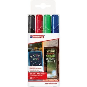 Kreidemarker edding 4095, 2-3 mm, farbsortiert, 4 Stück Kreidemarker edding 4095, 2-3 mm, farbsortiert, 4 Stück