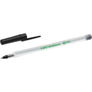 Kugelschreiber mit Kappe BIC® ECOlutions® Round Stic®, 0,4 mm, recycelt, schwarz, 60 Stck. Kugelschreiber mit Kappe BIC® ECOlutions® Round Stic®, 0,4 mm, recycelt, schwarz, 60 Stck.