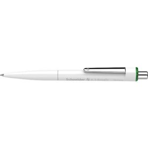 Kugelschreiber Schneider K3 Biosafe, Strichstärke M, dokumentenecht, Biokunststoff, Schaft weiß, Schriftfarbe grün, 10 Stück Kugelschreiber Schneider K3 Biosafe, Strichstärke M, dokumentenecht, Biokunststoff, Schaft weiß, Schriftfarbe grün, 10 Stück