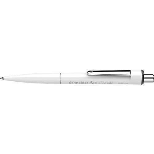 Kugelschreiber Schneider K3 Biosafe, Strichstärke M, dokumentenecht, Biokunststoff, Schaft weiß, Schriftfarbe schwarz, 10 St.