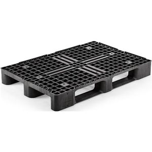 Kunststoffpalette, L 1200 x B 800 x H 145 mm, 4-seitg einfahrbar, 3 Kufen, Antirutschkante, bis 5000 kg, 5 Stück Kunststoffpalette, L 1200 x B 800 x H 145 mm, 4-seitg einfahrbar, 3 Kufen, Antirutschkante, bis 5000 kg, 5 Stück