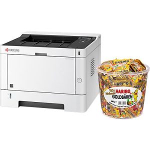 Kyocera Laserdrucker ECOSYS P2040dn, S/W, Duplex/Mobildruck, USB/LAN/WLAN, bis A4, mit Toner + Box mit 100 x Minibeutel Fruchtgummi HARIBO Goldbären Kyocera Laserdrucker ECOSYS P2040dn, S/W, Duplex/Mobildruck, USB/LAN/WLAN, bis A4, mit Toner + Box mit 100 x Minibeutel Fruchtgummi HARIBO Goldbären