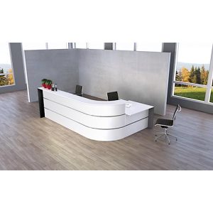 L-Theke Faro, 4-Elemente, 90° Winkel, mit Beratungsplatz, melaminharzbeschichtet, ABS-Kanten, B 3670 x T 1970 x 1120 mm, weiß/anthrazit L-Theke Faro, 4-Elemente, 90° Winkel, mit Beratungsplatz, melaminharzbeschichtet, ABS-Kanten, B 3670 x T 1970 x 1120 mm, weiß/anthrazit