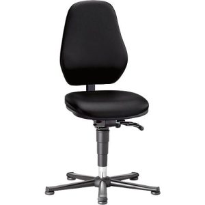 Labordrehstuhl Basic 9132, mit Gleitern, Kunstelder, Stamskin Top schwarz Labordrehstuhl Basic 9132, mit Gleitern, Kunstelder, Stamskin Top schwarz