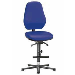 Labordrehstuhl LEANOS 9136, mit Gleiter u. Aufstiegshilfe, Kunstleder, Stamskin Top blau Labordrehstuhl LEANOS 9136, mit Gleiter u. Aufstiegshilfe, Kunstleder, Stamskin Top blau