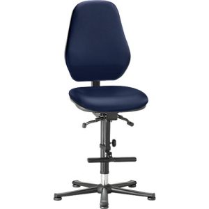 Labordrehstuhl LEANOS 9136, mit Gleiter und Aufstiegshilfe, Kunstleder, blau Labordrehstuhl LEANOS 9136, mit Gleiter und Aufstiegshilfe, Kunstleder, blau