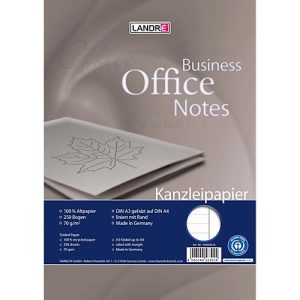 LANDRÉ Kanzleipapier Recycling, 250 Doppelbögen, DIN A3/A4 gefalzt, 70 g/m², liniert, Rand rechts, blau/grau LANDRÉ Kanzleipapier Recycling, 250 Doppelbögen, DIN A3/A4 gefalzt, 70 g/m², liniert, Rand rechts, blau/grau
