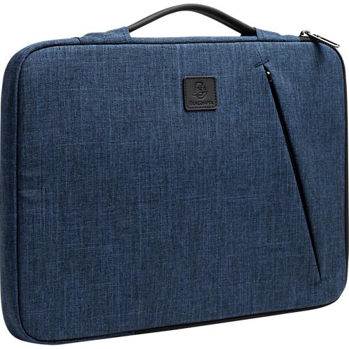 Laptophülle Exacompta Business, für Laptops 15-16'', gepolstert, Griff & Reißverschlussfach, B 410 x T 25 x H 310 mm, Post-Consumer-Polyester, blau