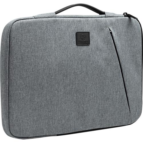Laptophülle Exacompta Business, für Laptops 15-16'', gepolstert, Griff & Reißverschlussfach, B 410 x T 25 x H 310 mm, Post-Consumer-Polyester, grau