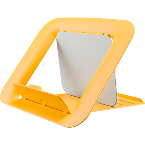 Laptopständer Leitz Ergo Cosy, für Laptops von 13' bis 17', höhenverstellbar, faltbar, B 312 x T 247 x H 50 mm, gelb