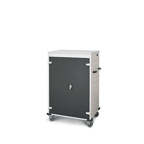 Laptopwagen mit Ladefunktion, 2-Punkt-Verriegelung, Feststellbremse, 20 Fächer, B 920 x T 500 x H 1250, anthrazit