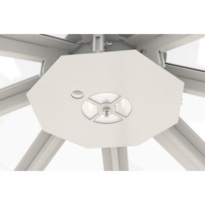 LED-Beleuchtung für Achteck-Raucherpavillon Modell Paris, Lichtfarbe neutralweiß, 11 W, IP65, Platte verk.weiß RAL 9016 LED-Beleuchtung für Achteck-Raucherpavillon Modell Paris, Lichtfarbe neutralweiß, 11 W, IP65, Platte verk.weiß RAL 9016