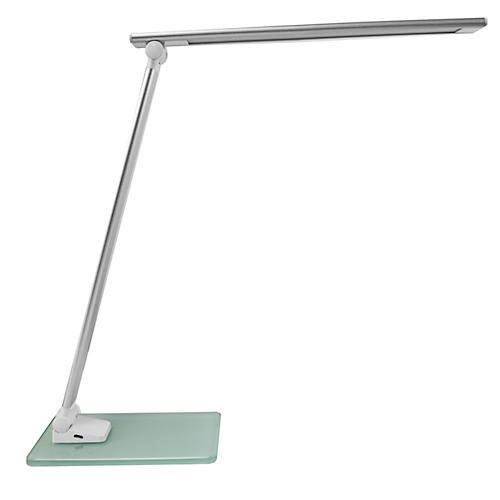 LED-Tischleuchte UNILUX Popy, 5 W, 500 lm, 3000-6000 K, 3 Leuchtstärken, dimmbar, faltbar, silber-weiß