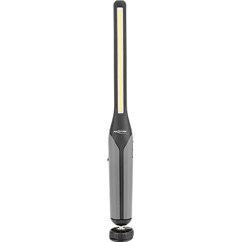 LED-Werkstattleuchte Ansmann IL700R, 700 Lumen (Hauptleuchte), 120 Lumen (Knopfleuchte), bis zu 15 h, drehbar, B 40 × T 44,5 × H 384 mm, Kunststoff