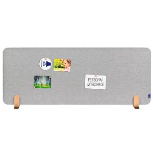Legamaster Akustik-Tischtrennwand Elements, PET-Kern, Stoffoberfläche pinnbar, inkl. 2 Fußhalterungen, B 1600 x H 600 x T 21 mm, quiet grey