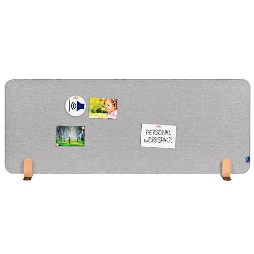Legamaster Akustik-Tischtrennwand Elements, PET-Kern, Stoffoberfläche pinnbar, inkl. 2 Fußhalterungen, B 1600 x H 600 x T 21 mm, quiet grey