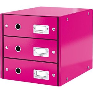 LEITZ® 3 Schubladen Click + Store, hoch, pink LEITZ® 3 Schubladen Click + Store, hoch, pink
