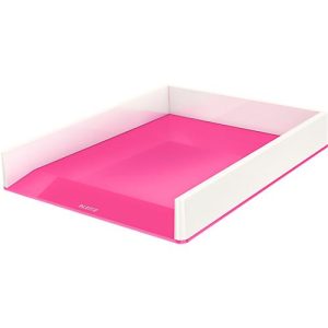 LEITZ® Ablagekorb WOW Duo Color, DIN A4, weiß/pink LEITZ® Ablagekorb WOW Duo Color, DIN A4, weiß/pink