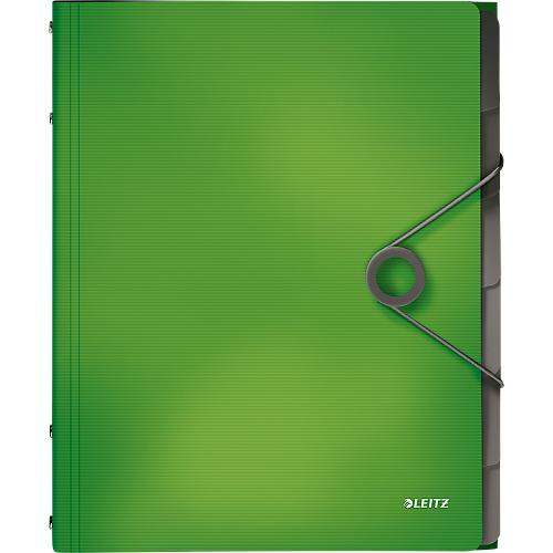 LEITZ® Dokumentenmappe Solid, DIN A4, 3 Schutzkappen, 6 Fächer, PP, hellgrün