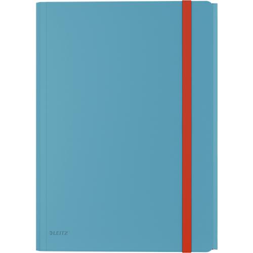 Leitz® Eckspannermappe Cosy, A4, bis 150 Blatt, 3 Klappen & Innentasche, Gummibandverschluss, Polypropylen, blau