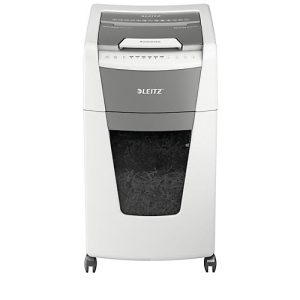 Leitz IQ Autofeed Office 300 Aktenvernichter P5, Vollautomatik, Mikroschnitt 2 x 15 mm, 60 l, 300 Blatt Schnittleistung, mit Rollen, weiß Leitz IQ Autofeed Office 300 Aktenvernichter P5, Vollautomatik, Mikroschnitt 2 x 15 mm, 60 l, 300 Blatt Schnittleistung, mit Rollen, weiß