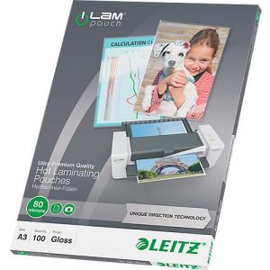 LEITZ® Laminierfolien iLAM, DIN A3, 80 mic, 100 Stück LEITZ® Laminierfolien iLAM, DIN A3, 80 mic, 100 Stück