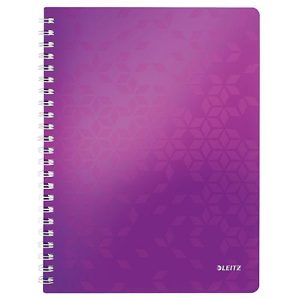 LEITZ Notizbuch WOW 4638, DIN A4, kariert, violett LEITZ Notizbuch WOW 4638, DIN A4, kariert, violett