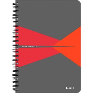 LEITZ® Office Collegeblock 445800 DIN A5, laminierter Einband, kariert, rot LEITZ® Office Collegeblock 445800 DIN A5, laminierter Einband, kariert, rot