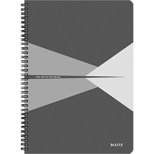 LEITZ® Office Collegeblock 464700 DIN A4, laminierter Einband, kariert, grau