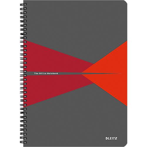 LEITZ® Office Collegeblock 464700 DIN A4, laminierter Einband, kariert, rot