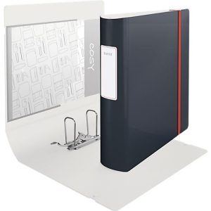 Leitz® Ordner 180° Active Cosy, A4, Rückenbreite 82 mm, 180°-Hebelmechanik, geklebtes Rückenschild & Gummiband, grau Leitz® Ordner 180° Active Cosy, A4, Rückenbreite 82 mm, 180°-Hebelmechanik, geklebtes Rückenschild & Gummiband, grau