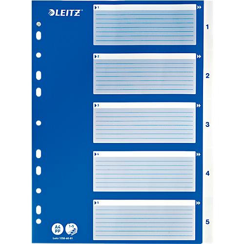 LEITZ® PP-Register mit blauem Deckblatt, Zahlen 1-5