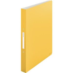 Leitz® Ringbuch Cosy, A4-Format, 2-Ring-Mechanik für bis zu 190 Blatt, mit Rückenschild, Polypropylen, gelb Leitz® Ringbuch Cosy, A4-Format, 2-Ring-Mechanik für bis zu 190 Blatt, mit Rückenschild, Polypropylen, gelb