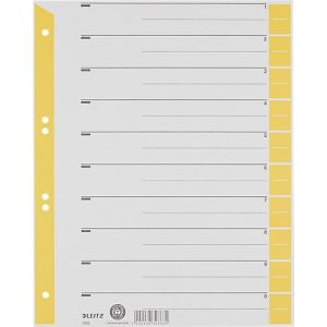LEITZ® Trennblätter A4 1652, zur freien Verwendung, 25 Stück, gelb LEITZ® Trennblätter A4 1652, zur freien Verwendung, 25 Stück, gelb