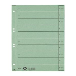 LEITZ® Trennblätter, DIN A4, Zahlen, 100 Stück, grün LEITZ® Trennblätter, DIN A4, Zahlen, 100 Stück, grün