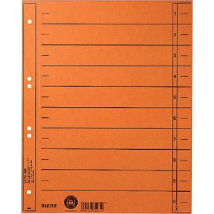 LEITZ® Trennblätter, DIN A4, Zahlen, 100 Stück, orange LEITZ® Trennblätter, DIN A4, Zahlen, 100 Stück, orange