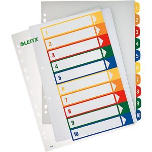 LEITZ® Überbreite Kunststoffregister, Zahlen-Register, Zahlen 1-10, Nr. 1293 LEITZ® Überbreite Kunststoffregister, Zahlen-Register, Zahlen 1-10, Nr. 1293