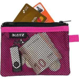 Leitz WOW Traveller Zip-Beutel, durchsichtiges Netzfach & blickdichtes Fach, Größe S, pink Leitz WOW Traveller Zip-Beutel, durchsichtiges Netzfach & blickdichtes Fach, Größe S, pink