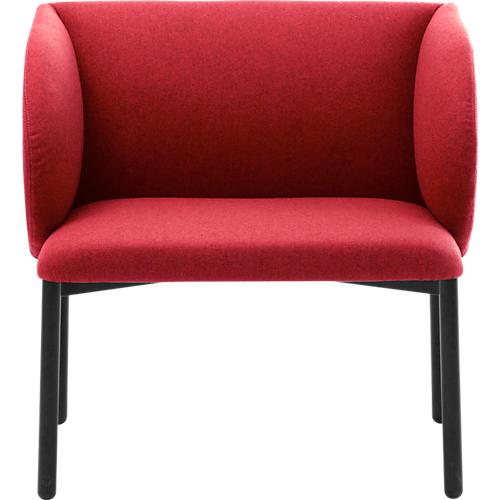 Leyform LIV Empfangssessel, Stahlrohrgestell, Stoffbezug, B 730 x T 620 x H 740 mm, rot melange