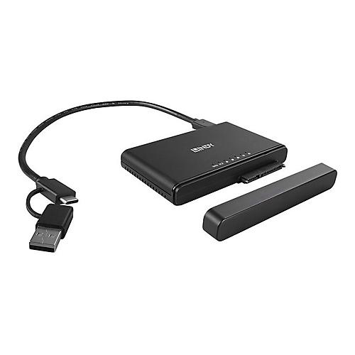 Lindy - HDD / SSD Dockingstation - 2.5', 3.5', M.2 (6.4 cm, 8.9 cm) - SATA 6Gb/s / PCIe 3.0 x2 (NVMe) - USB-C 3.2 (Gen 2) - Schwarz