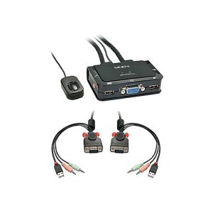 Lindy VGA KVM Switch Compact USB 2.0 Audio 2 Port – KVM-/Audio-/USB-Switch – 2 x KVM/Audio/USB – 1 lokaler Benutzer – Desktop Lindy VGA KVM Switch Compact USB 2.0 Audio 2 Port – KVM-/Audio-/USB-Switch – 2 x KVM/Audio/USB – 1 lokaler Benutzer – Desktop