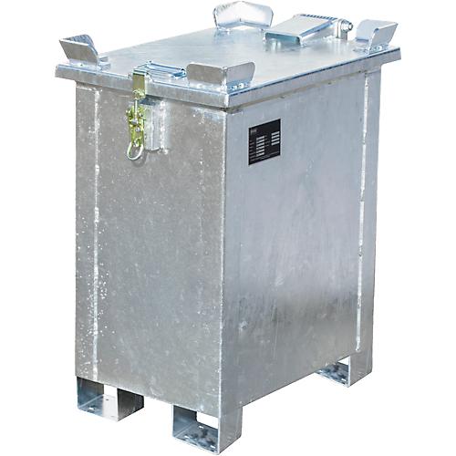 Lithium-Ionen-Lagerbehälter LIL 30, Stahlblech, abschließbarer Deckel, 3-fach stapelbar, B 400 x T 600 mm