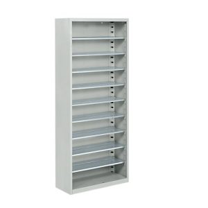 Magazinregal, 1690 mm hoch, 9 Böden, ohne Kästen, lichtgrau Magazinregal, 1690 mm hoch, 9 Böden, ohne Kästen, lichtgrau