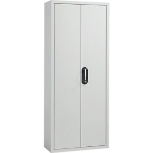 Magazinschrank, 1980 mm hoch, 12 Böden, ohne Kästen, mit Türen, lichtgrau Magazinschrank, 1980 mm hoch, 12 Böden, ohne Kästen, mit Türen, lichtgrau