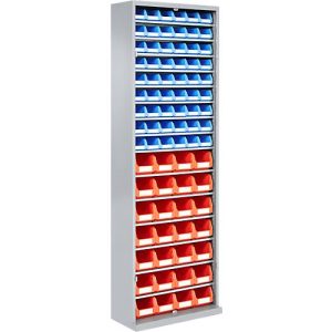 Magazinschrank, 1980 mm hoch, 15 Böden, 82 Kästen, ohne Türen, hellsilber Magazinschrank, 1980 mm hoch, 15 Böden, 82 Kästen, ohne Türen, hellsilber