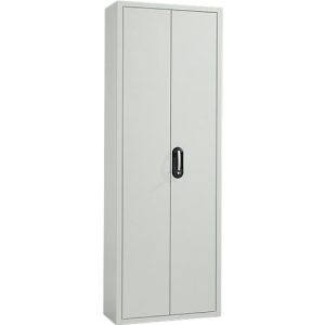 Magazinschrank, 1980 mm hoch, 18 Böden, ohne Kästen, mit Türen, lichtgrau Magazinschrank, 1980 mm hoch, 18 Böden, ohne Kästen, mit Türen, lichtgrau